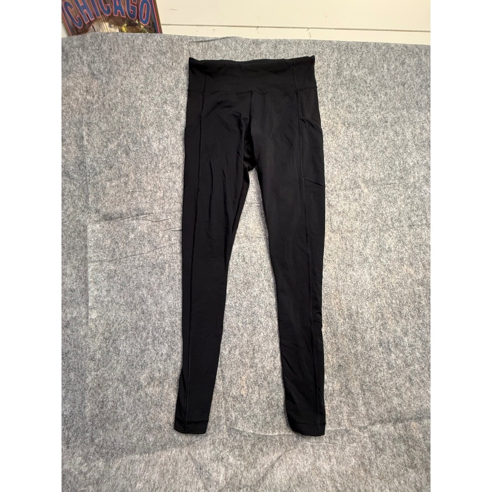 Lululemon‎ Mesh Panel Black Running Leggings Pockets Size 6 P3046